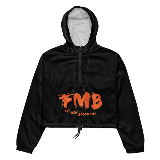 Black and Orange FMB Cropped Windbreaker